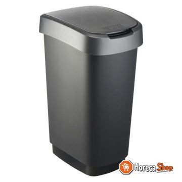 Abfallbehälter 50l rh silber   schwarz