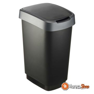Abfallbehälter 25l rh silber   schwarz