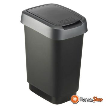 Abfallbehälter 10l rh silber   schwarz