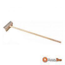 Pizza oven brush with scraper and wooden handle 25-120