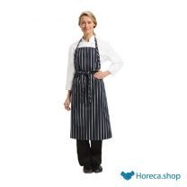 Chef works premium geweven schort blauw-wit gestreept