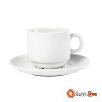 Whiteware stackable tea cup 20cl