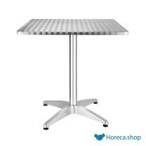 Square stainless steel bistro table 70cm