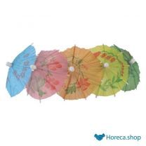 Assorted paper parasol cocktail sticks