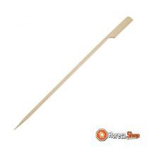Green compostable bamboo skewers with paddle shape 21cm
