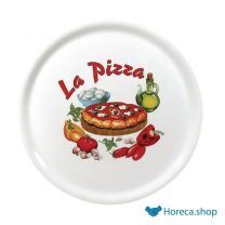Porcelain pizza plates 31cm with  la pizza  decor