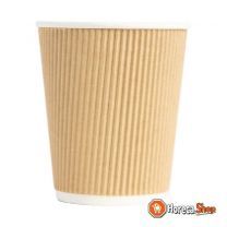 Hot cups with wrinkled wall light brown 23cl x500