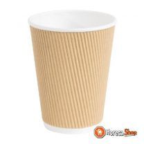 Hot cups with wrinkled wall light brown 34cl x25