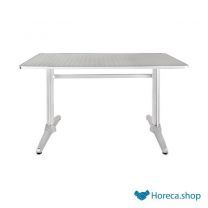 Rectangular stainless steel table with double table leg 120cm