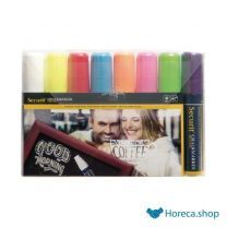 Erasable chalk markers 15mm 8 pieces assorted