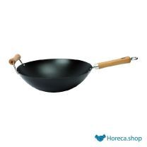 Wok star 36 cm non-stick carbon steel with bamboo handle