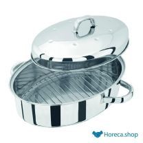 Frying pan oval stainless steel m   d 34x31x18 cm