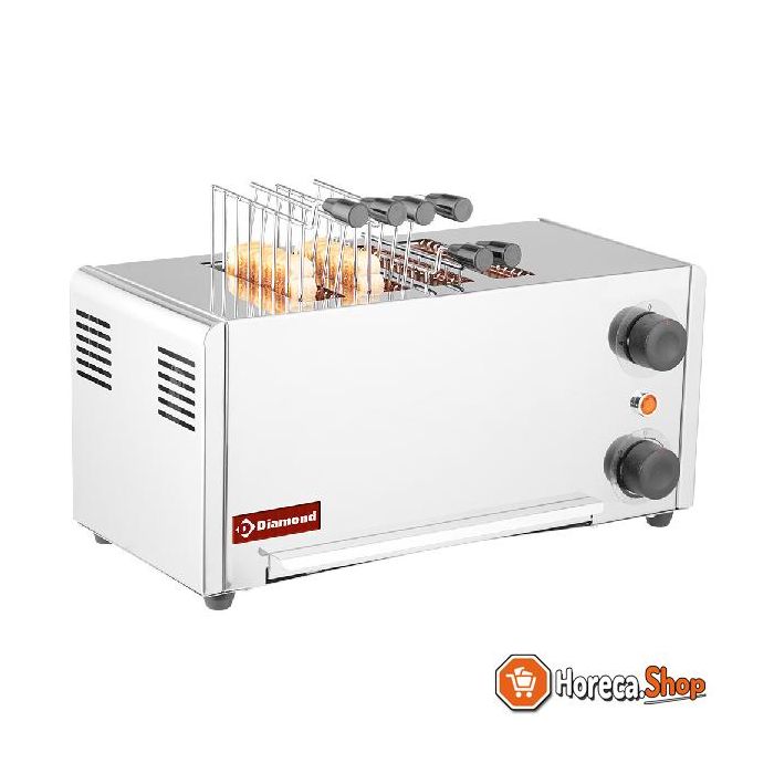 voorkant Uitleg Andes Elektrische toaster (croque-monsieur) , 4 tangen - roestvrij staal. D4CM-XP  van Diamond kopen? | Horeca.shop